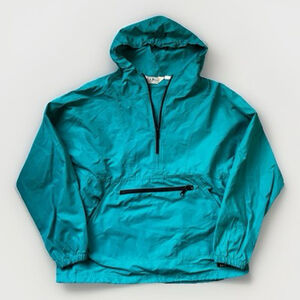 Vintage 1990s LL Bean Teal Anorak Pullover Windbreaker Jacket Men’s M